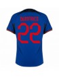 Nederländerna Denzel Dumfries #22 Replika Borta Kläder VM 2022 Kortärmad